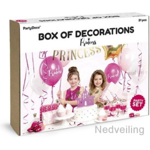 Kinderfeestje versier set - PRINCESS - Versiering Set 35 delig  2 sets