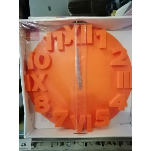 3D klok oranje 1 stuks