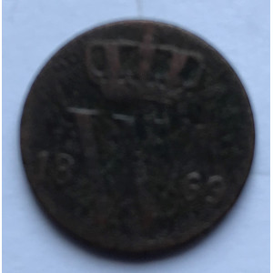 ½ Cent Nederland Koning Willem 111