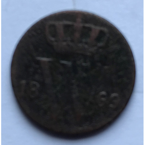 ½ Cent Nederland Koning Willem 111