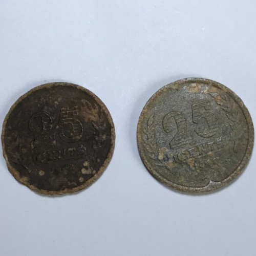 2 Munten Nederland 25 cent 