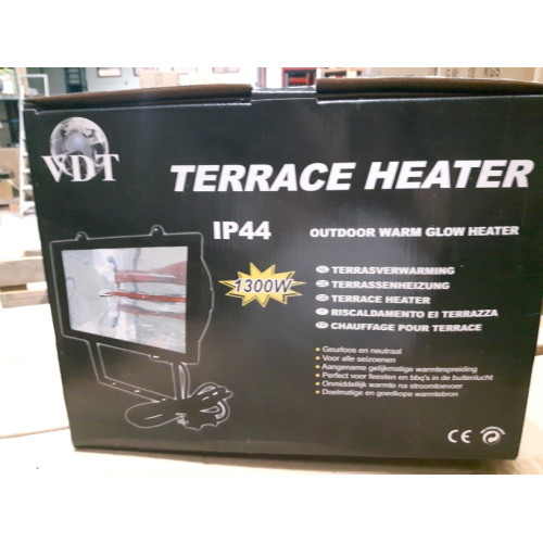 Infrarood terrasheater zonder lamp 1300W +/- 30x20cm - met muurbeugel  24 stuks