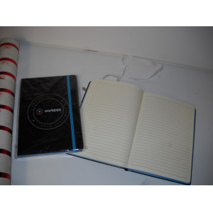 Hardcover notitieboek zwart/blauw A5, 2 stuks