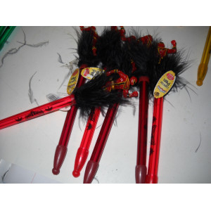 Power rangers pennen, 6 stuks rood, sommige met licht
