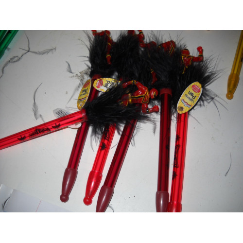 Power rangers pennen, 6 stuks rood, sommige met licht