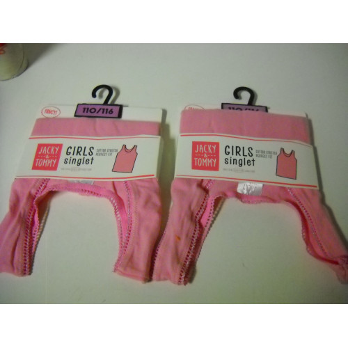 Singlets roze 2 stuks 110/116