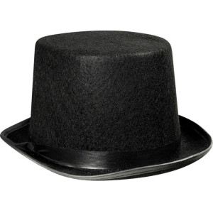 Hoge hoed zwart  1 stuks