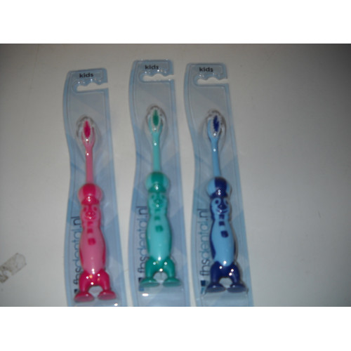 Kinder tandenborstels, 12 stuks stokstaartje met zuignapjes zodat ie ook kan staan