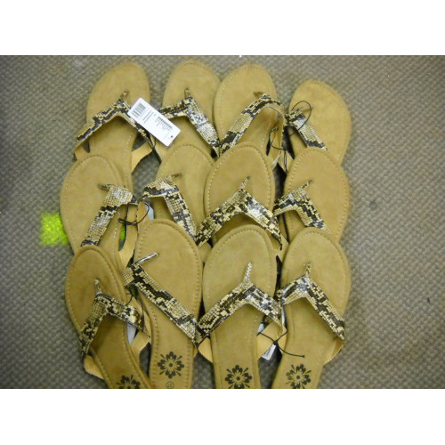 Slippers slangprint bruin, 6 paar van maat 37 en 4 paar maat 40