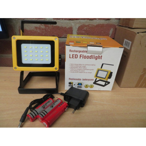 LED floodlight bouwlamp oplaadbaar 30watt