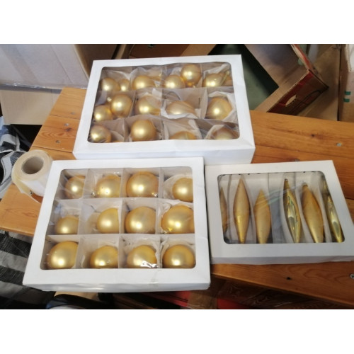 Glas geblazen gouden kerstballen diverse modellen