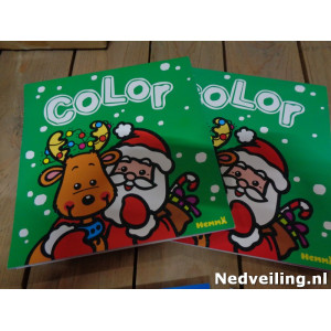 48x kleurboek glitter kerst 