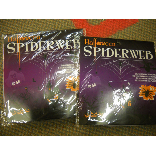Spinnenweb 2 stuks incl 6 spinnen