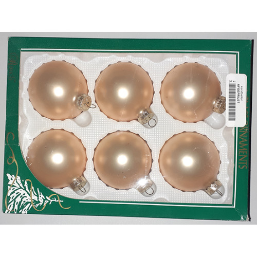 2ds kerstballen 6 ex. van 60 mm licht goud/rosé