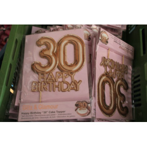 Partij taarttopper 30 jaar ruim 60 stuks