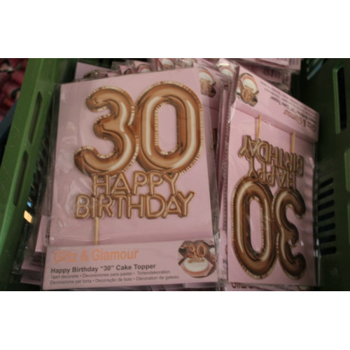Partij taarttopper 30 jaar ruim 60 stuks