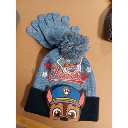 Warme Muts Paw Patrol met handschoen  blauw 1x