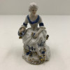 Lady figure ornament antiek victorian blue white 