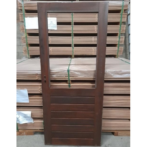 Buitendeur hardhout merbou 83x191cm 4.5 cm dik, Deur is behandeld met blanke laklaag geleverd zonder hang en sluitwerk