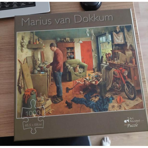 1 x Puzzel Marius van Dokkum Mannenhuishouding 1000 stukjes 48,5x68 cm.