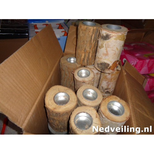24x grote waxinelichthouder hout