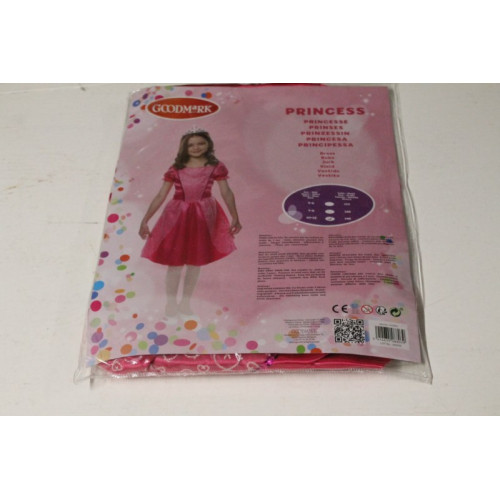 Verkleedpak Princess rosé korte jurk Mt 110 1x ds. D