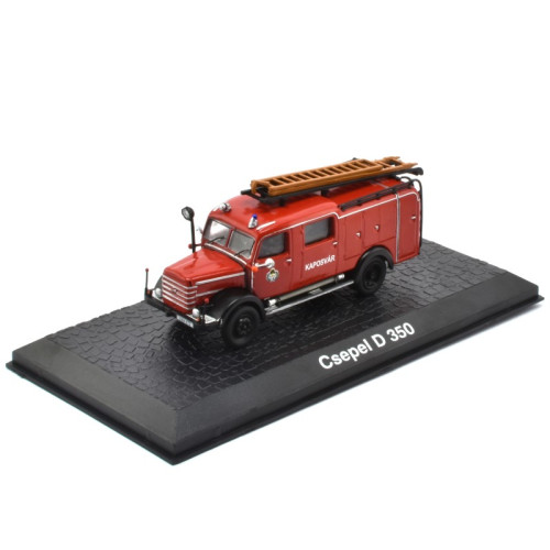 ACMPO023-Csepel D 350 - Editions Atlas Collection 1:72 Classic Fire Engines - Brandweer in vitrine Display