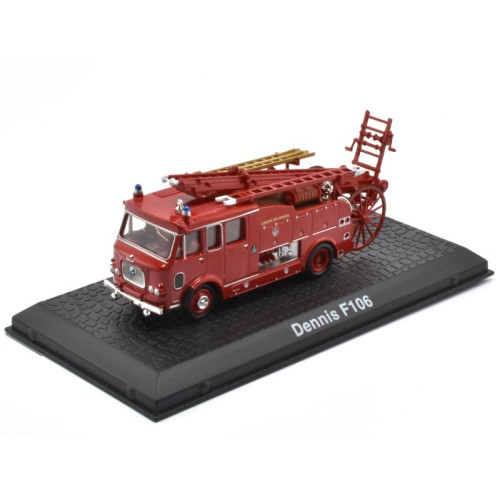 ACMPO106-Dennis F106 - Editions Atlas Collection 1:72 Classic Fire Engines - Brandweer in vitrine Display