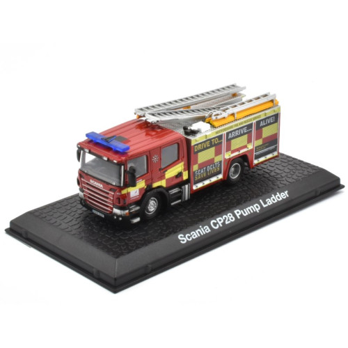 ACMPO115-Scania CP28 Pump Ladder - Editions Atlas Collection 1:72 Classic Fire Engines - Brandweer in vitrine Display