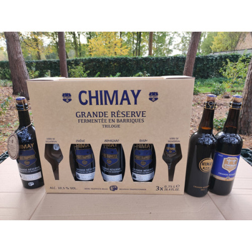 Chimay Grande Réserve Fermentée en Barriques Trilogie Geschenkpakket + 3 x Grande Réserve 75cl