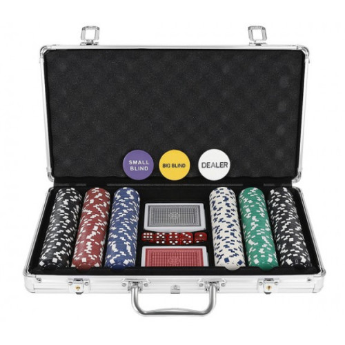 Pokerset in luxe koffer,300 schijven