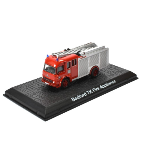 ACMPO112-Bedford TK Fire Appliance Pump Truck - Editions Atlas Collection 1:72 Classic Fire Engines - Brandweer in vitrine Display