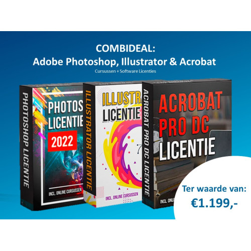 Combideal: Adobe Photoshop, Adobe Illustrator & Adobe Acrobat Cursus + Software