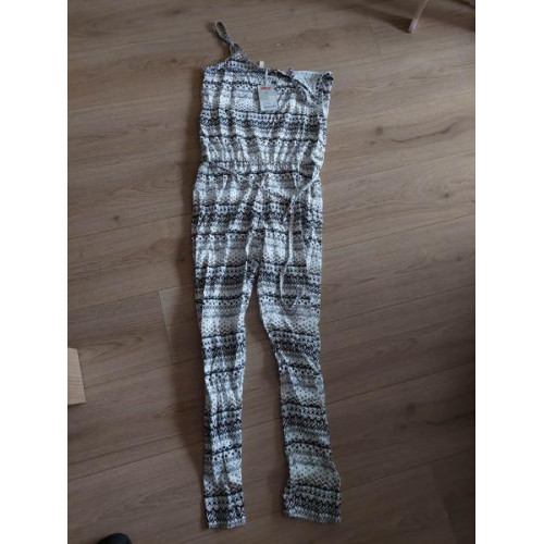 1 x Dodo Homewear Pyjama jumpsuit lang maat M zwart wit nieuw.