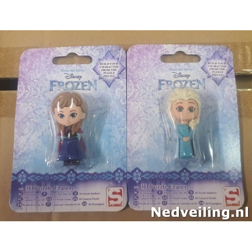 12x Frozen 3D puzzelgum assorti 