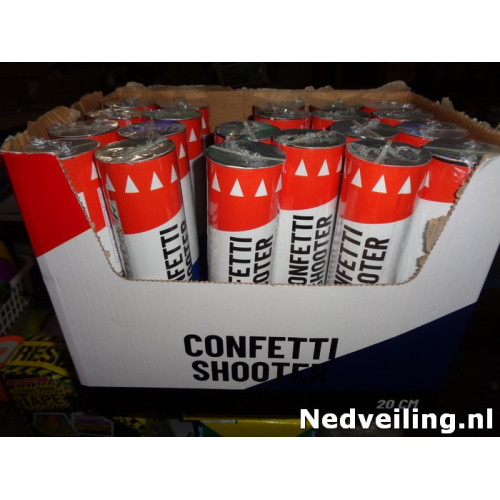 21x confetti shooter 20cm Rood Wit Blauw