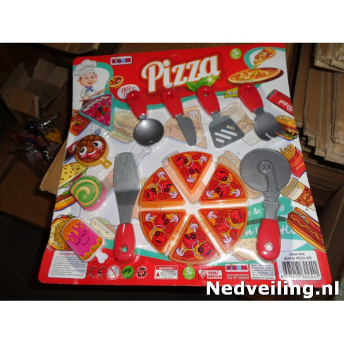 pizza set op grote kaart