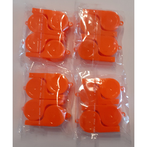 2x verpakking van 4 fluitjes oranje