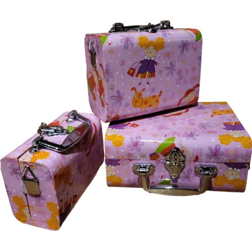 New classic 3 delige kinder koffer set rose  1x